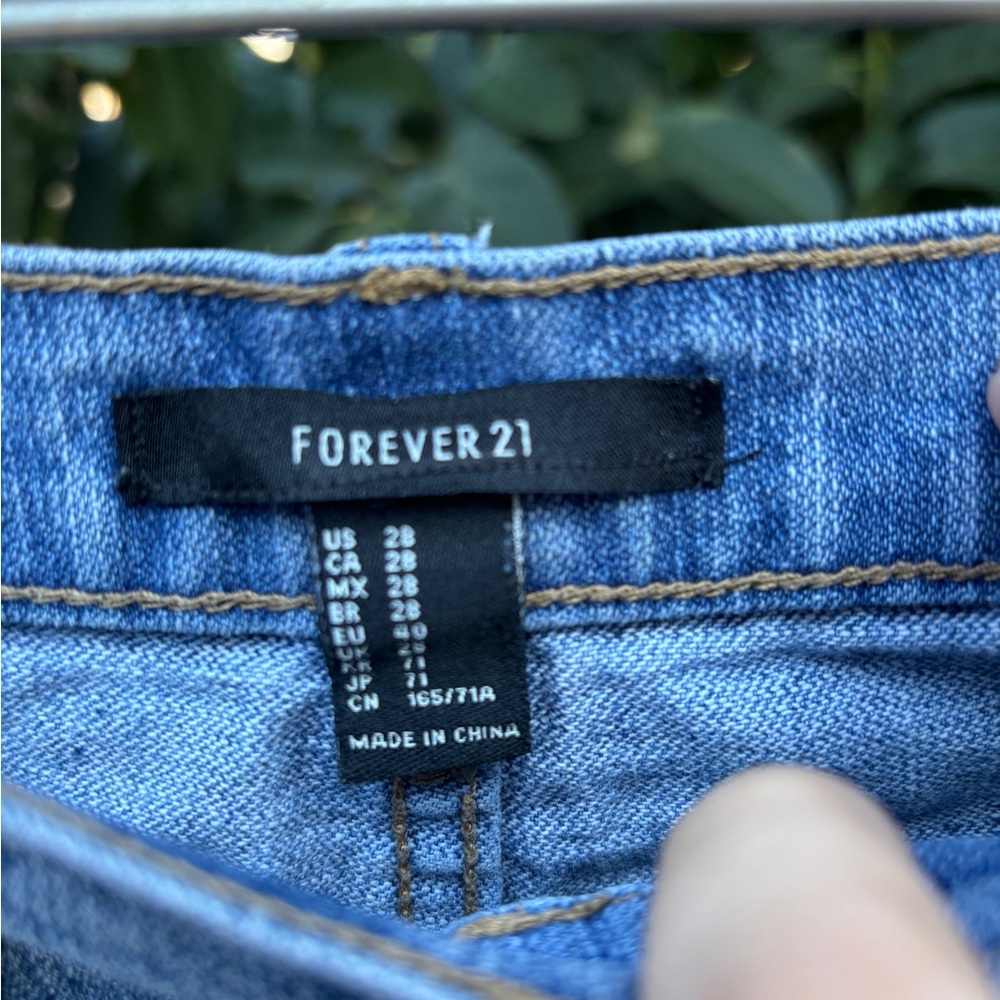 Forever 21 Blue Distressed Jean Shorts - Picture 3 of 3